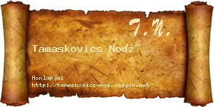 Tamaskovics Noé névjegykártya